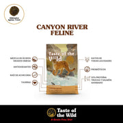 croqueta para gato,  Canyon River Feline Sabor Trucha Y Salmón Ahumado 6.3 Kg