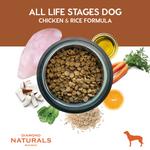 Cargar imagen en el visor de galería, croqueta premium todas edades sabor pollo y arroz Diamond Naturals All Life Stages Chicken &amp; Rice 18.14 kg