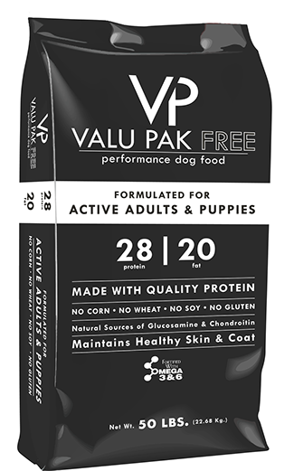 croqueta cachorros Valu Pak Negra 28/20 Active adults  puppies 22.68kg
