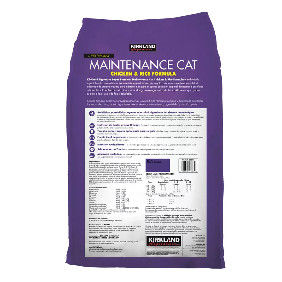 croqueta gato Maintenance Cat Pollo/arroz 11.3 Kg Kirkland Signature